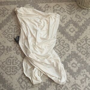 Norma Kamali White Satin Fabric